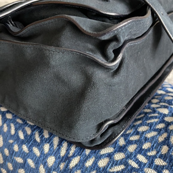 Proenza Schouler PS1 Medium Navy Suede Gold HW - Picture 13 of 16